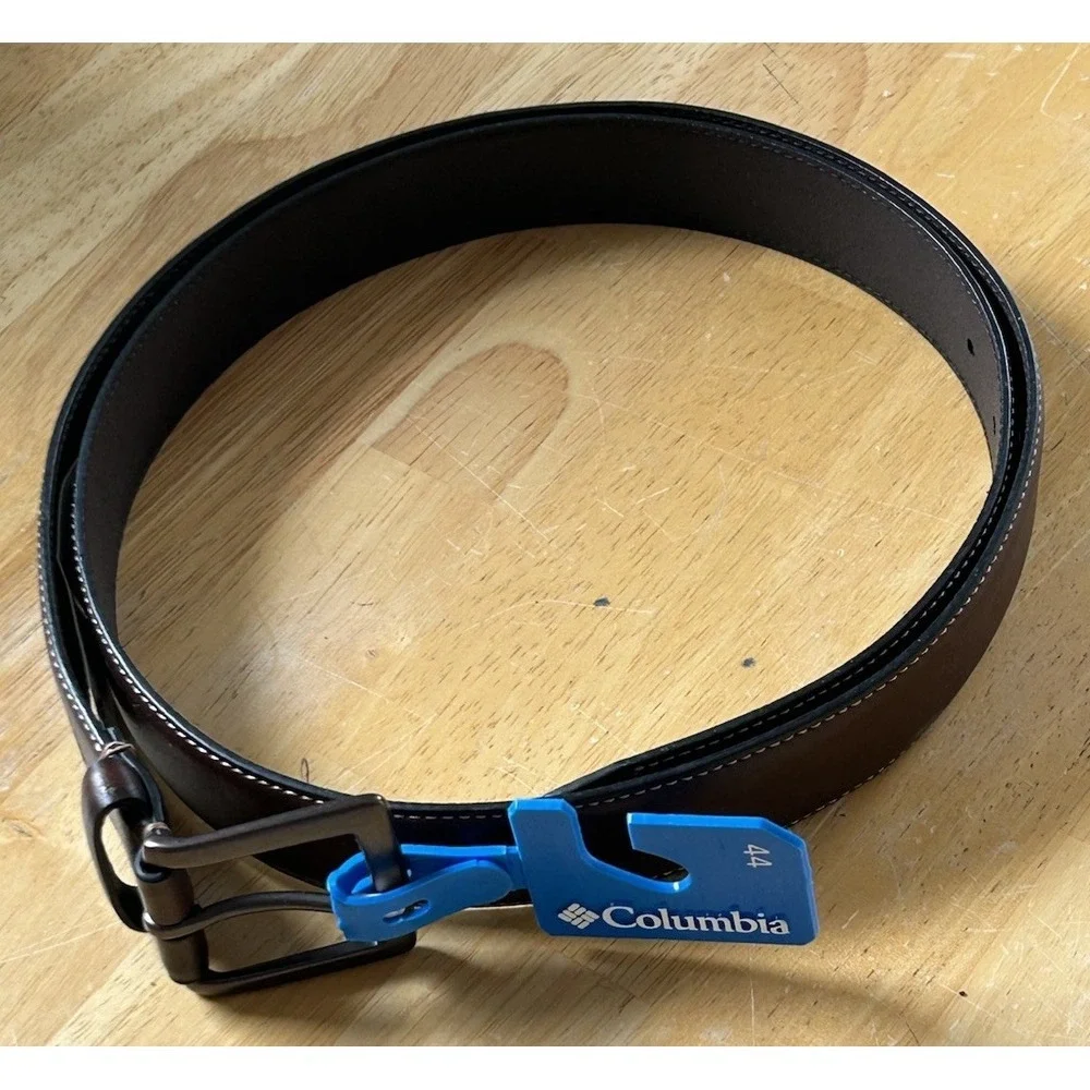 Men's Columbia Brown Leather Belt NWT Size 44 Work Casual Formal